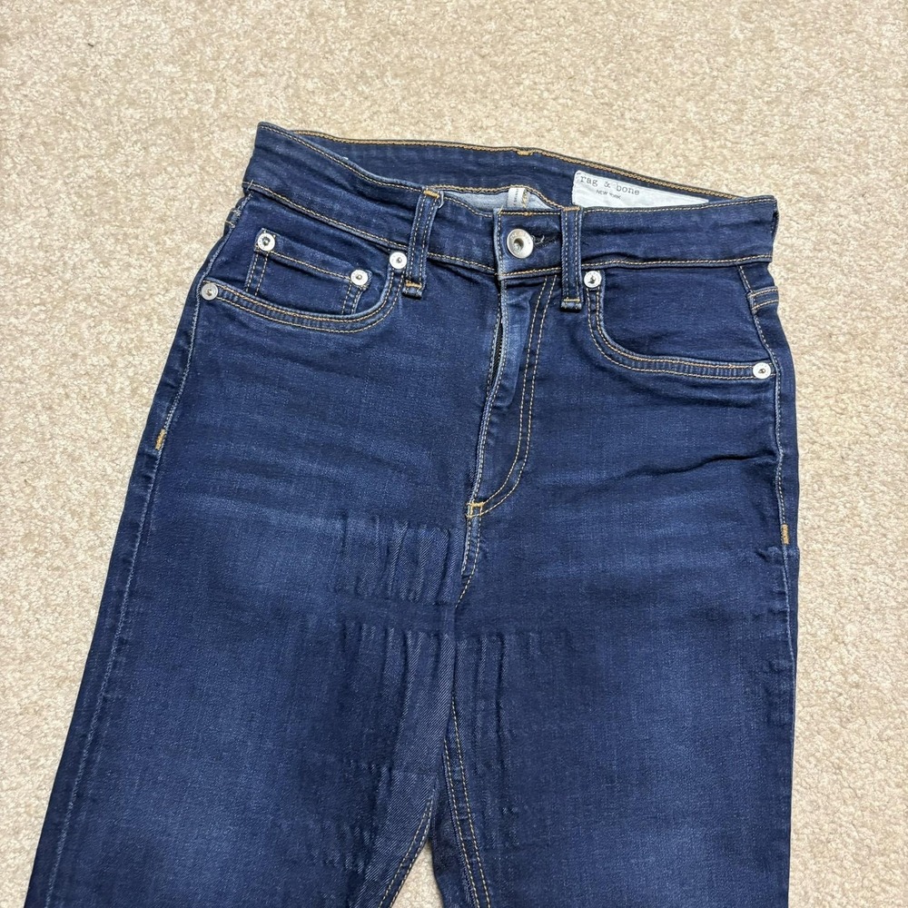 Rag & Bone Jeans Womens 24 24x27 Blue High Rise Ankle Skinny Dark Wash Denim